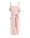 Weekend Max Mara Cotton Dress With Belted Waist And Side Pockets In Pink