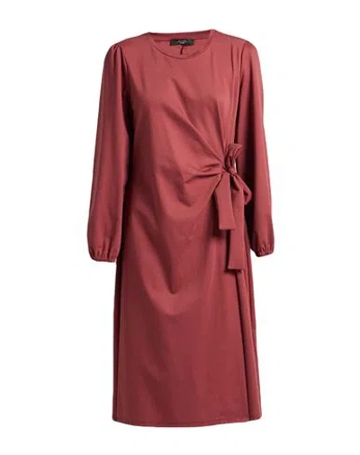 Weekend Max Mara Woman Midi Dress Brick Size Xxl Lyocell, Polyamide, Elastane In Red