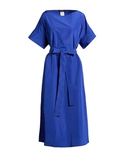 Weekend Max Mara Woman Midi Dress Bright Blue Size 12 Polyester, Cotton