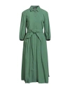 Weekend Max Mara Woman Midi Dress Green Size 12 Cotton