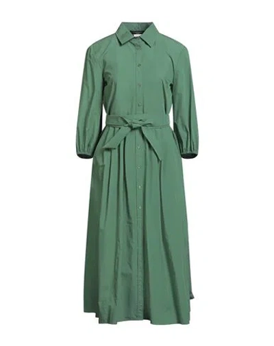 Weekend Max Mara Woman Midi Dress Green Size 12 Cotton