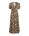 Weekend Max Mara Woman Midi Dress Ivory Size 14 Silk In Multi
