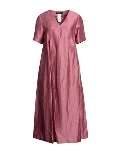 Weekend Max Mara Woman Midi Dress Mauve Size 12 Linen, Silk In Pink