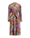 Weekend Max Mara Woman Midi Dress Mauve Size 8 Cotton In Multi