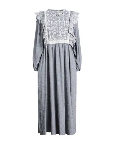 Weekend Max Mara Woman Midi Dress Midnight Blue Size 10 Viscose, Polyester In Gray