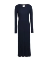 Weekend Max Mara Woman Midi Dress Midnight Blue Size L Acrylic, Virgin Wool In Blue