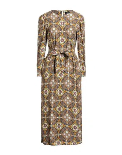 Weekend Max Mara Woman Midi Dress Mustard Size 12 Viscose In Brown
