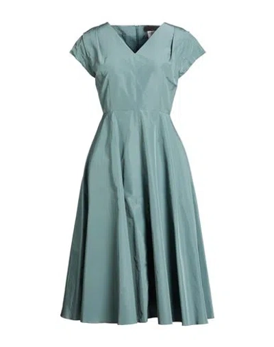Weekend Max Mara Woman Midi Dress Sage Green Size 8 Polyester, Cotton In Blue