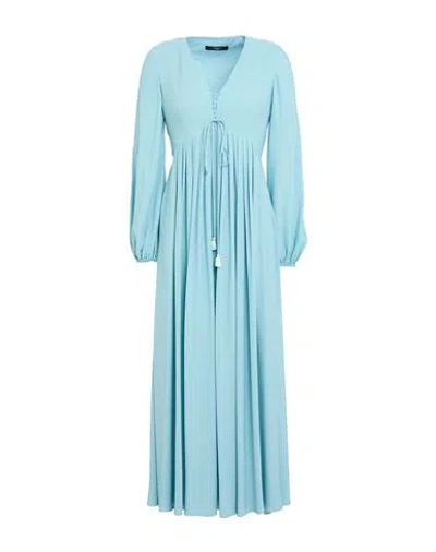 Weekend Max Mara Woman Midi Dress Sky Blue Size 12 Acetate, Silk