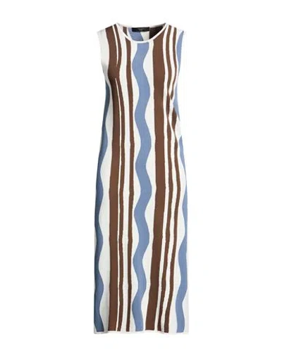Weekend Max Mara Woman Midi Dress Slate Blue Size S Viscose, Polyester In Multi
