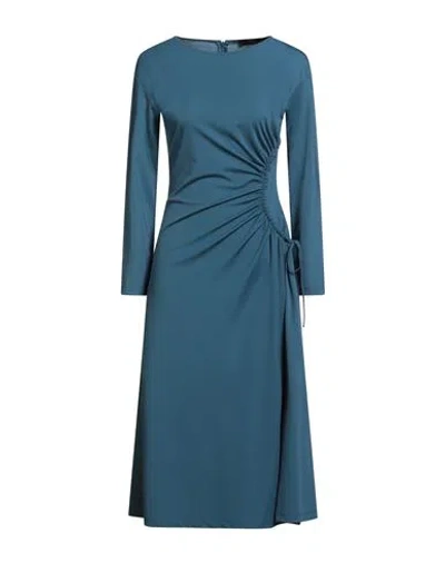 Weekend Max Mara Woman Midi Dress Slate Blue Size Xxl Polyamide, Lyocell, Viscose, Elastane