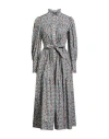 Weekend Max Mara Woman Midi Dress Turquoise Size 10 Cotton In Gray