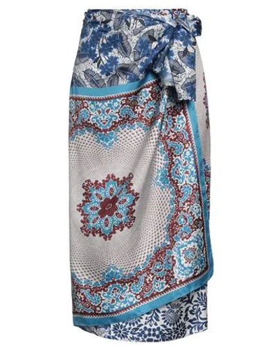 Weekend Max Mara Woman Midi Skirt Blue Size 8 Silk In Cornflower