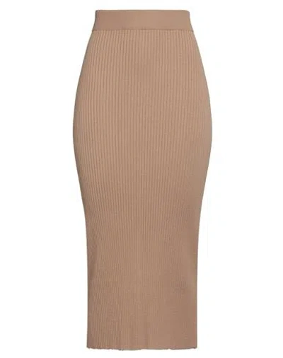 Weekend Max Mara Woman Midi Skirt Light Brown Size Xxl Viscose, Polyester, Polyamide, Elastane