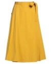 Weekend Max Mara Woman Midi Skirt Marigold Size 10 Cotton In Yellow