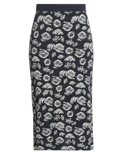 Weekend Max Mara Woman Midi Skirt Midnight Blue Size Xl Viscose, Elastane In Black