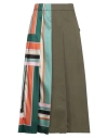 Weekend Max Mara Woman Midi Skirt Military Green Size 8 Cotton, Polyester In Green