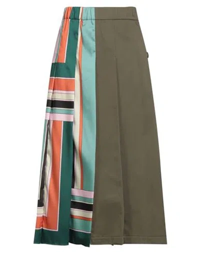 Weekend Max Mara Woman Midi Skirt Military Green Size 8 Cotton, Polyester