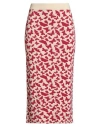 Weekend Max Mara Woman Midi Skirt Red Size Xxl Viscose, Elastane In Multi