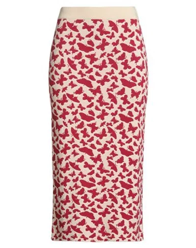 Weekend Max Mara Woman Midi Skirt Red Size Xxl Viscose, Elastane In Multi
