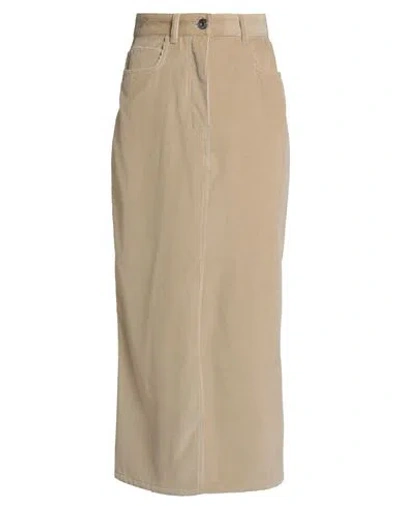 Weekend Max Mara Woman Midi Skirt Sand Size 2 Cotton In Neutral