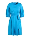 Weekend Max Mara Woman Mini Dress Azure Size Xl Cotton In Blue