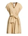 Weekend Max Mara Woman Mini Dress Beige Size 8 Cotton In Neutral