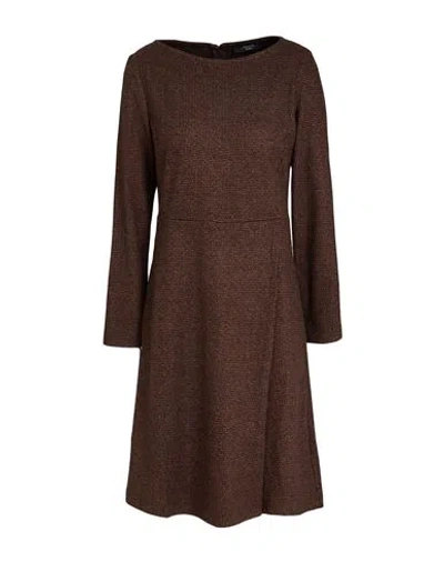 Weekend Max Mara Woman Mini Dress Dark Brown Size Xxl Viscose, Polyester, Elastane