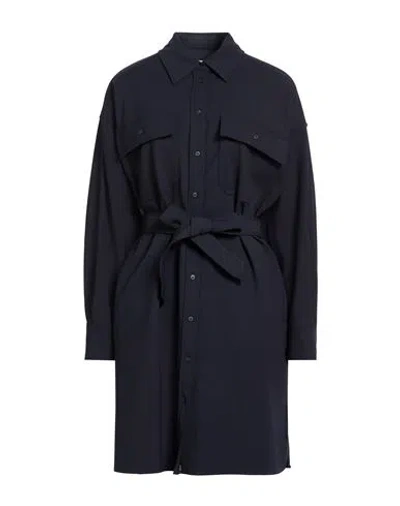 Weekend Max Mara Woman Mini Dress Midnight Blue Size 12 Polyester, Virgin Wool, Elastane
