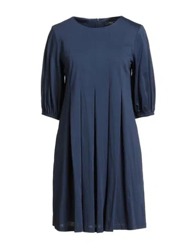 Weekend Max Mara Woman Mini Dress Midnight Blue Size L Cotton