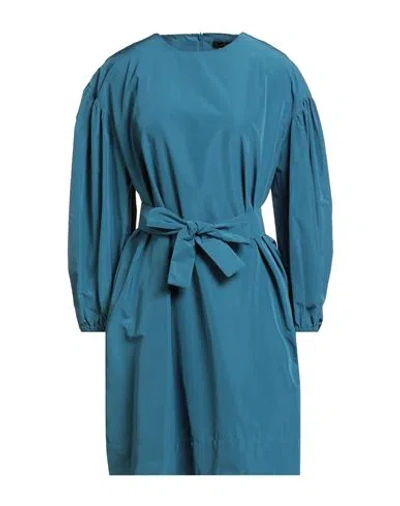 Weekend Max Mara Woman Mini Dress Slate Blue Size 14 Polyester, Cotton