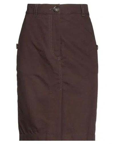 WEEKEND MAX MARA WEEKEND MAX MARA WOMAN MINI SKIRT DARK BROWN SIZE 10 COTTON, LINEN