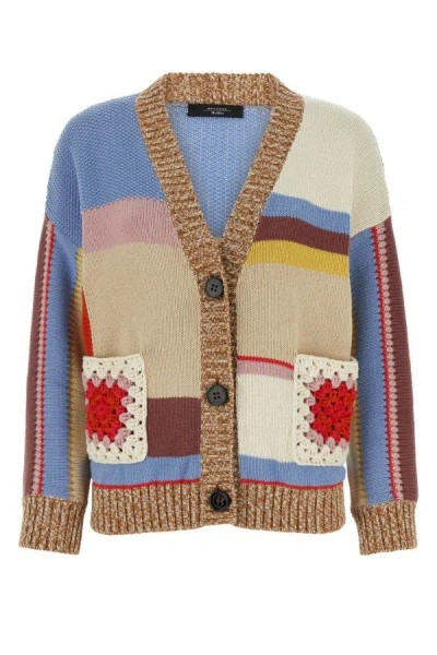 Weekend Max Mara Giorno Multicolored Patchwork Cardigan