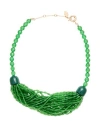 Weekend Max Mara Woman Necklace Green Size - Polyester Resin, Metal In Green