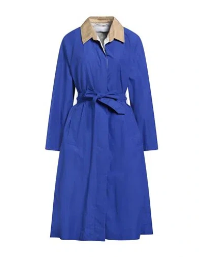 Weekend Max Mara Woman Overcoat & Trench Coat Bright Blue Size 6 Polyamide, Cotton