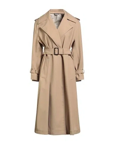 Weekend Max Mara Woman Overcoat & Trench Coat Camel Size 12 Virgin Wool, Polyamide, Elastane, Leathe In Brown