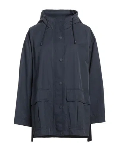 Weekend Max Mara Woman Overcoat & Trench Coat Navy Size 12 Cotton, Polyamide