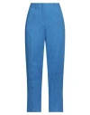 Weekend Max Mara Woman Pants Azure Size 4 Linen In Blue