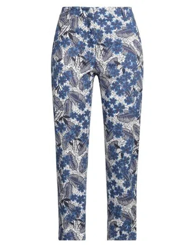 WEEKEND MAX MARA WEEKEND MAX MARA WOMAN PANTS BLUE SIZE 10 COTTON, ELASTANE