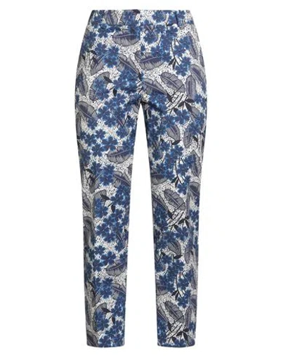 WEEKEND MAX MARA WEEKEND MAX MARA WOMAN PANTS BLUE SIZE 12 COTTON, ELASTANE