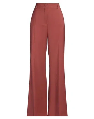 Weekend Max Mara Woman Pants Brick Size 8 Wool In Red
