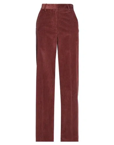 Weekend Max Mara Woman Pants Brown Size 10 Cotton In Red
