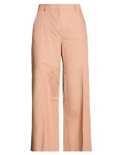 Weekend Max Mara Woman Pants Camel Size 16 Cotton, Linen In Pink