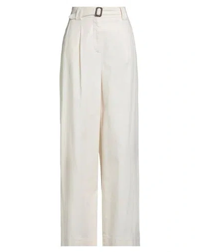 Weekend Max Mara Woman Pants Cream Size 8 Cotton, Elastane In White