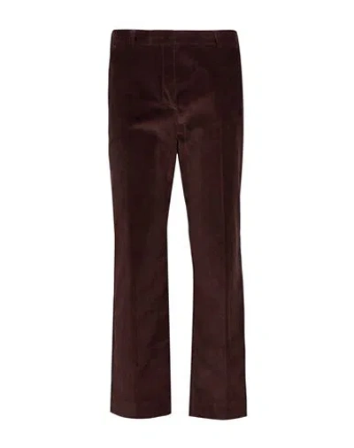 Weekend Max Mara Woman Pants Dark Brown Size 10 Cotton, Elastane In Burgundy