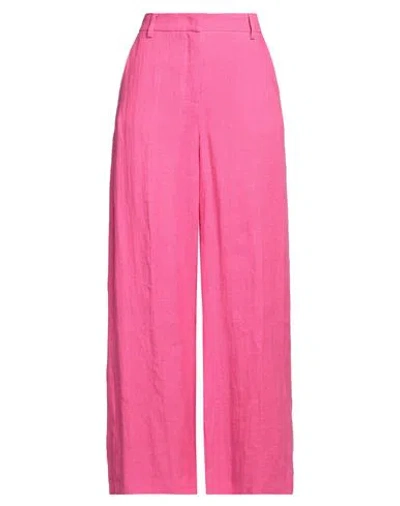 Weekend Max Mara Woman Pants Fuchsia Size 6 Linen In Pink