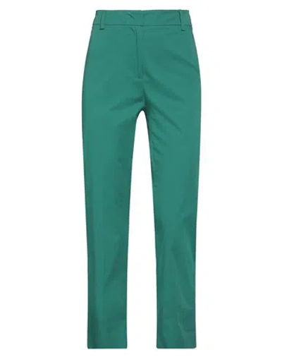 WEEKEND MAX MARA WEEKEND MAX MARA WOMAN PANTS GREEN SIZE 10 COTTON, ELASTANE