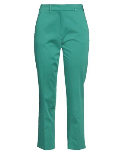 WEEKEND MAX MARA WEEKEND MAX MARA WOMAN PANTS GREEN SIZE 16 COTTON, ELASTANE