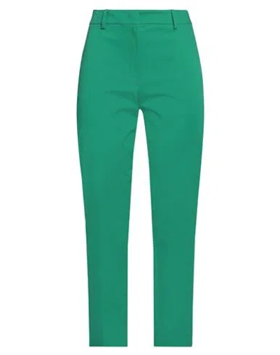 Weekend Max Mara Woman Pants Green Size 14 Cotton, Elastane In Green