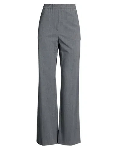 Weekend Max Mara Woman Pants Grey Size 14 Polyester, Virgin Wool, Elastane In Gray